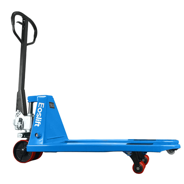 Eoslift Professional Grade M25NS (Narrow and 36" Short) Manual Pallet Jack 5,500 lbs. 20.5 in. x 36 in. German Seal System with Polyurethane Wheels M20NS